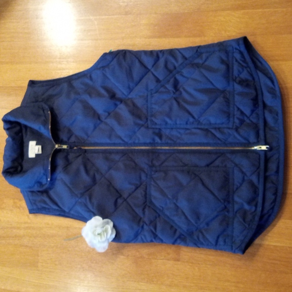 GUC J. Crew Navy Blue Puffer Vest Women's XS